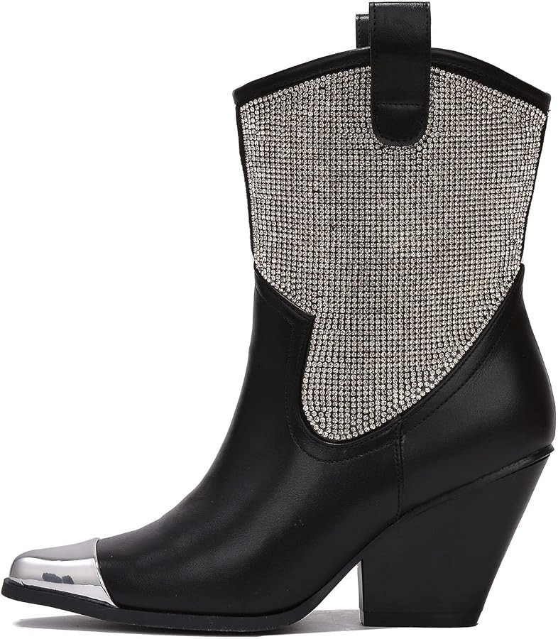 Cape Robbin Zephyr Cowgirl Boots Women - Pointed Toe Pull-on Cowboy Boots for Women - Rhinestone ... | Amazon (US)