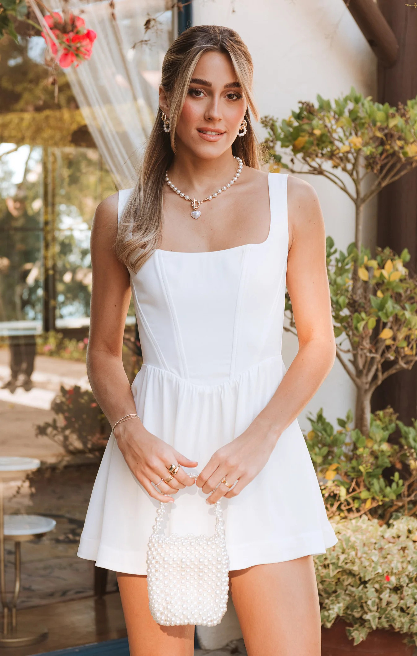 Nina Skort Dress ~ White Silky Crepe | Show Me Your Mumu