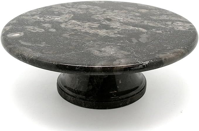 Creative Home Natural Charcoal Marble 10" Diam. Cake Stand, Dessert Fruit Serving Plate on Pedest... | Amazon (US)
