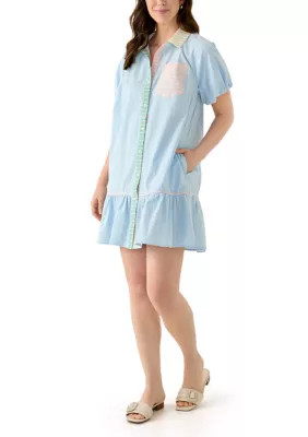 Crown & Ivy™Women's Short Sleeve Flounce Shirtdress | Belk