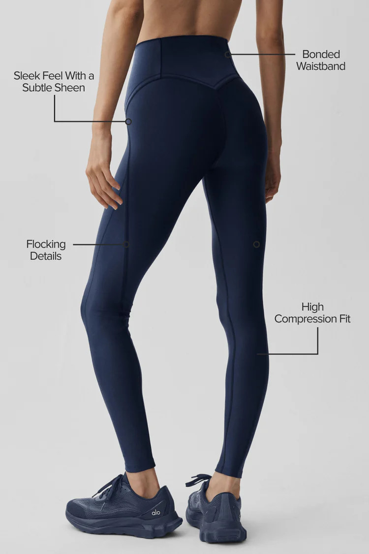 Airlift High-Waist Top-Notch Legging - Navy | Alo Yoga (US)
