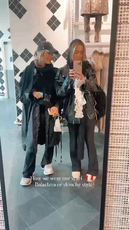 STYLE 10 // how we style our outfit with a scarf 🧣 we linked all our fave scarves atm. below and also added our black outfits. Happy shopping girlies x #LTKgift #grwu #getready #scarf 

#LTKSeasonal #LTKVideo