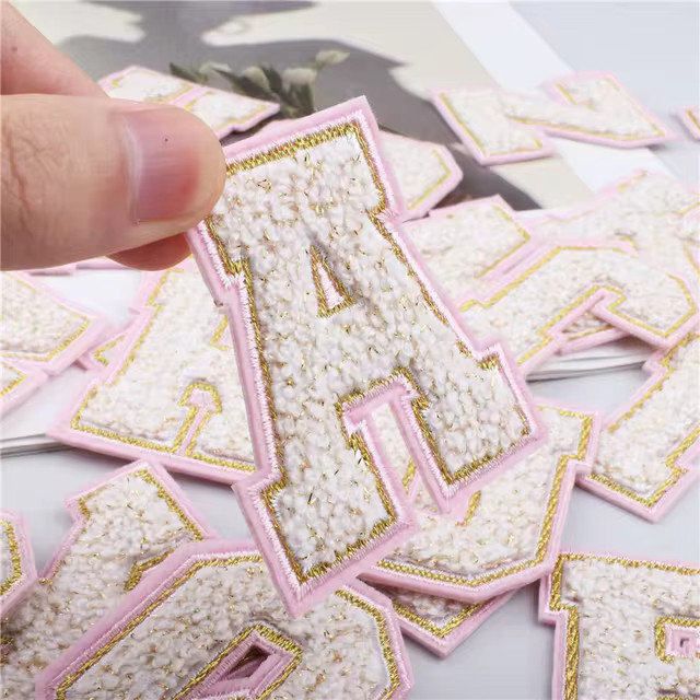 1pc Cream White Patch Glitter Towel Embroidered Number Patches ABCED 12345 Sewing Accessories | AliExpress (US)