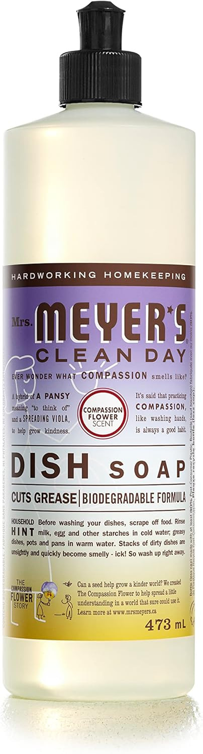 Mrs. Meyer's Clean Day Dish Soap, Cruelty Free and Biodegradable Dishwashing Liquid, Compassion F... | Amazon (CA)