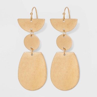 Worn Gold with Cubic Zirconia Drop Earrings - Universal Thread™ Gold | Target