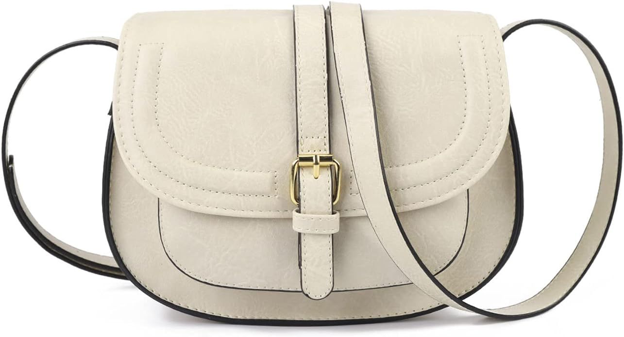 AFKOMST Crossbody Bags for Women,Small Saddle Purse and Boho Cross Body Handbags,Vegan Leather | Amazon (US)