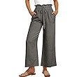 ANRABESS Women's Linen Pants Casual Loose High Waist Drawstring Wide Leg Capri Palazzo Pants Trou... | Amazon (US)
