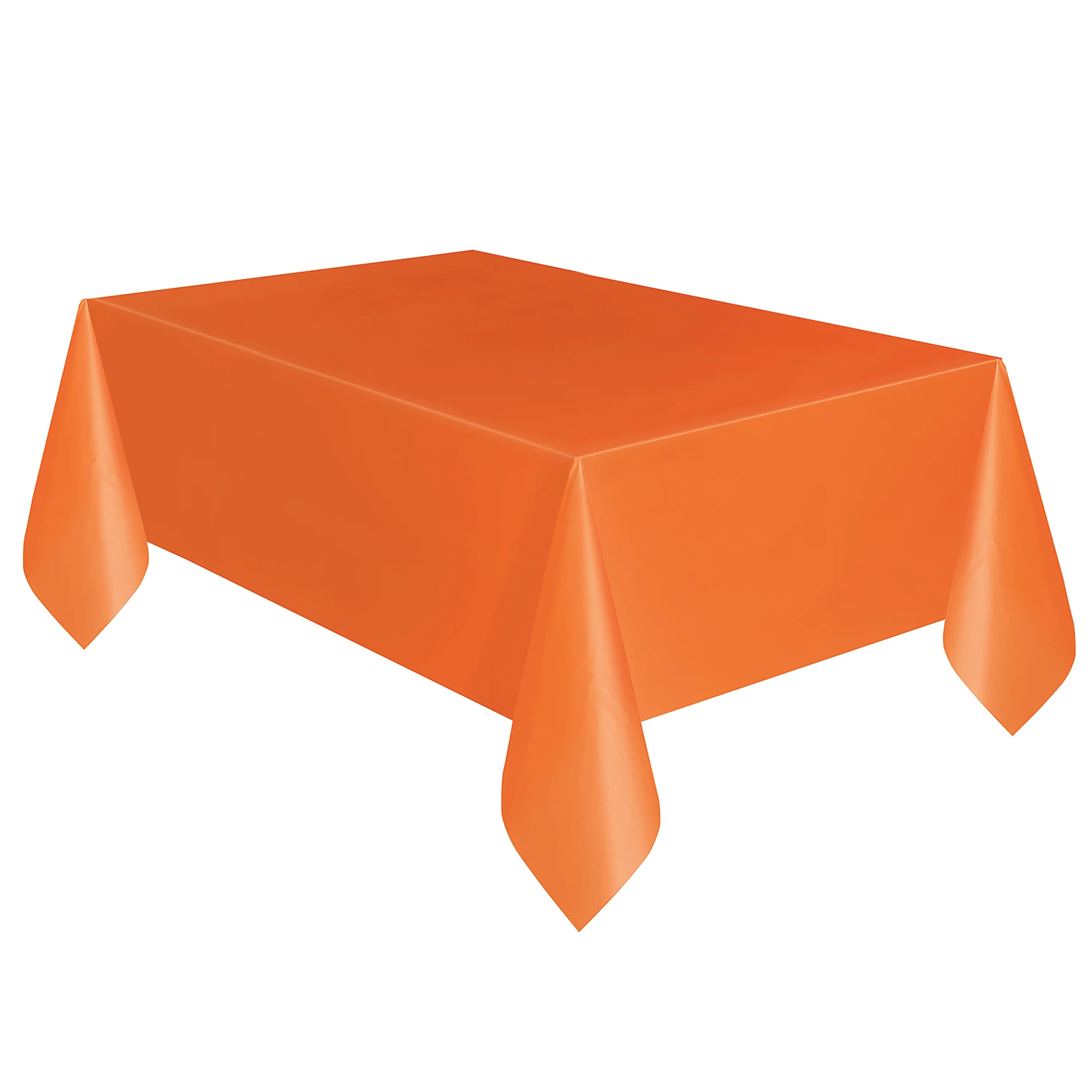 Rectangular 54" x 108" Tangerine Orange Plastic Table Cover, by Way To Celebrate | Walmart (US)