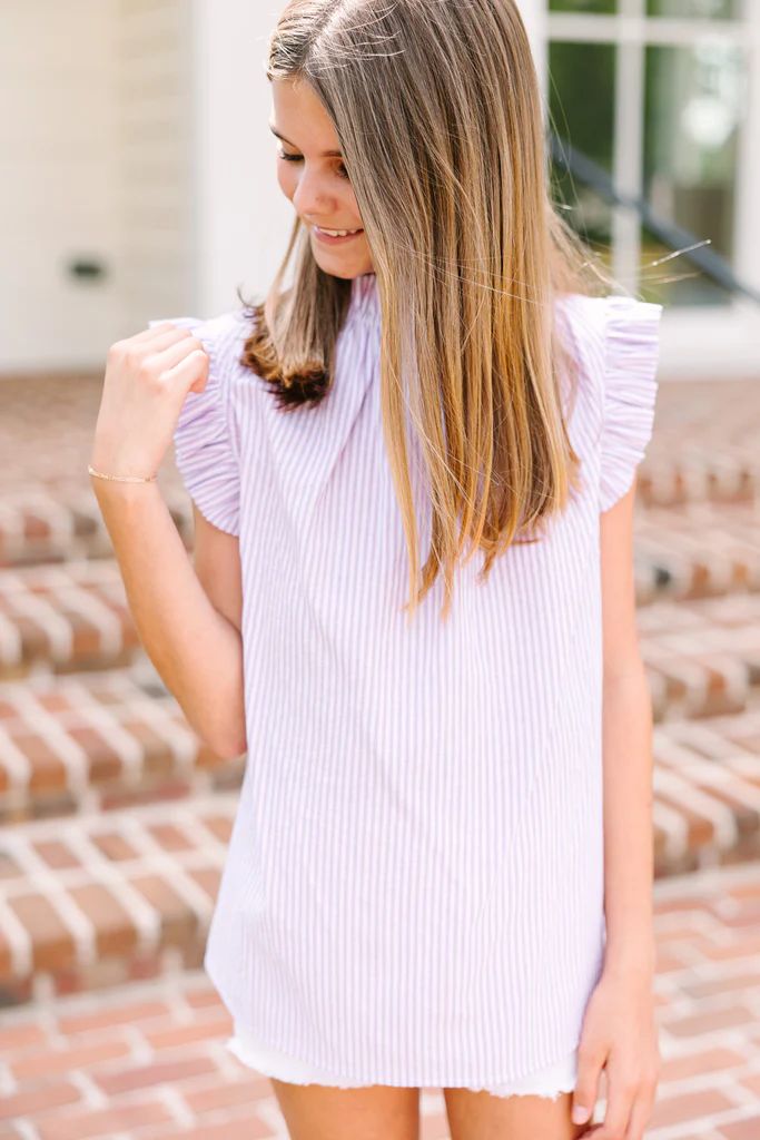 Girls: Need You More Lilac Purple Seersucker Top | The Mint Julep Boutique