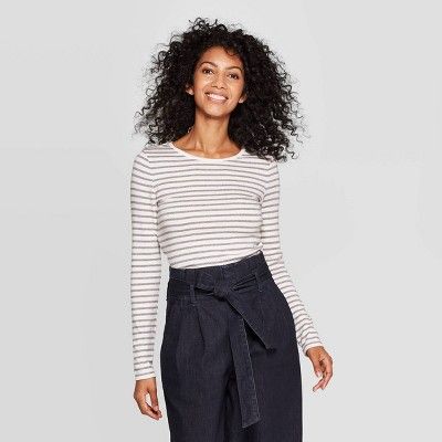 Women's Regular Fit Long Sleeve Crewneck T-Shirt - A New Day™ | Target