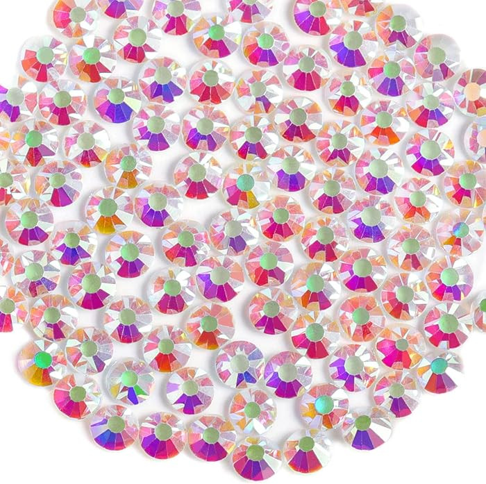 Beadsland Flat Back Crystal Rhinestones Round Gems for Nail Art and Craft Glue Fix, Transparent A... | Amazon (US)