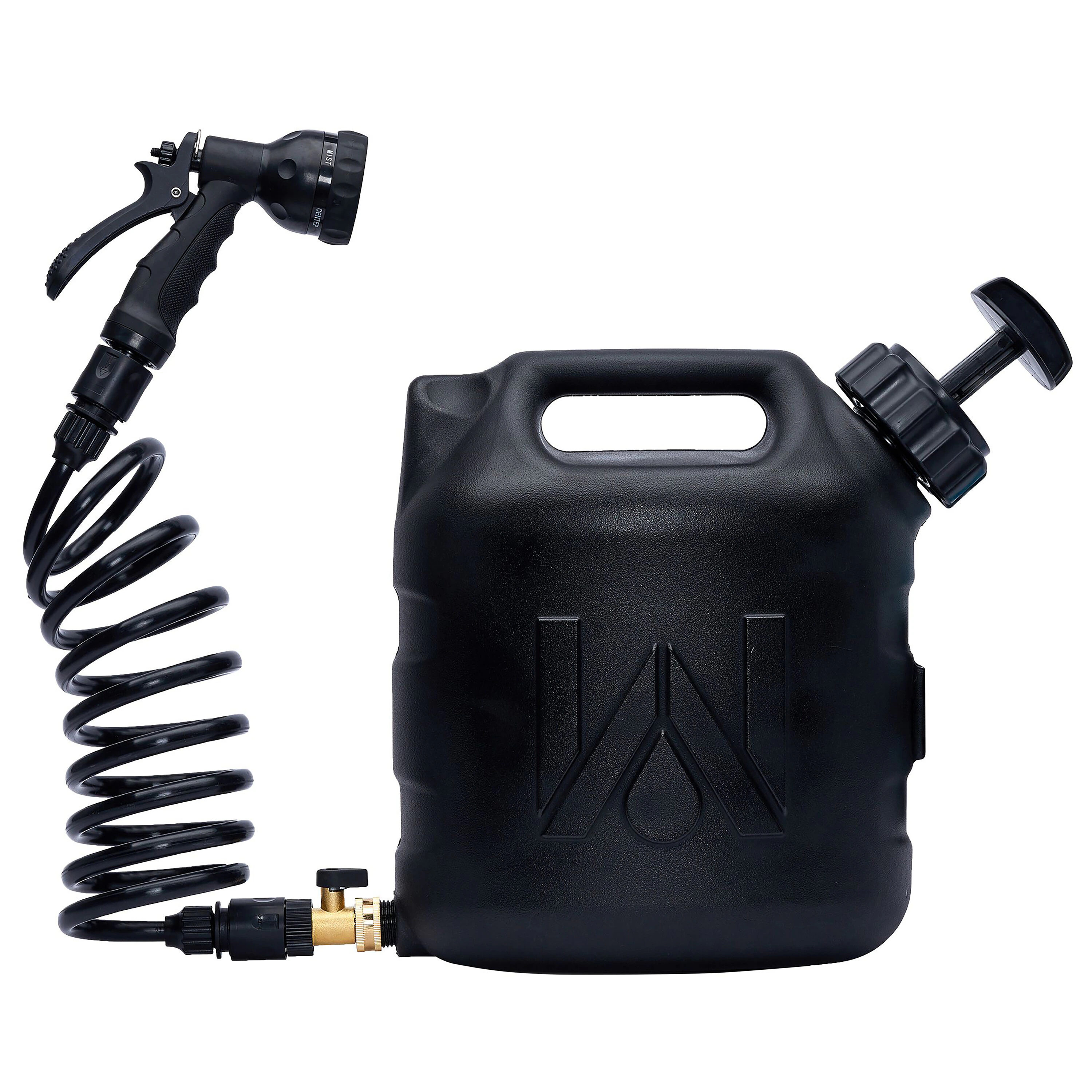 WaterPORT 13.5-in Polyethylene GoSpout 2.0 Gallon Water Tank (w/Fill Valve) in Black | GL1255 | Lowe's