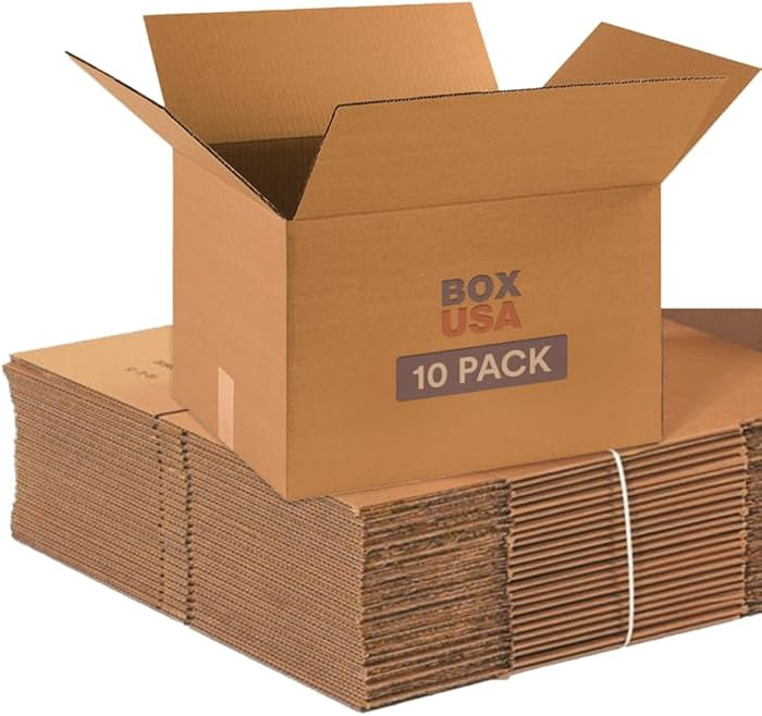 BOX USA Moving Boxes Medium 18"L x 14"W x 12"H 10-Pack | Corrugated Cardboard Box for Shipping, M... | Amazon (US)