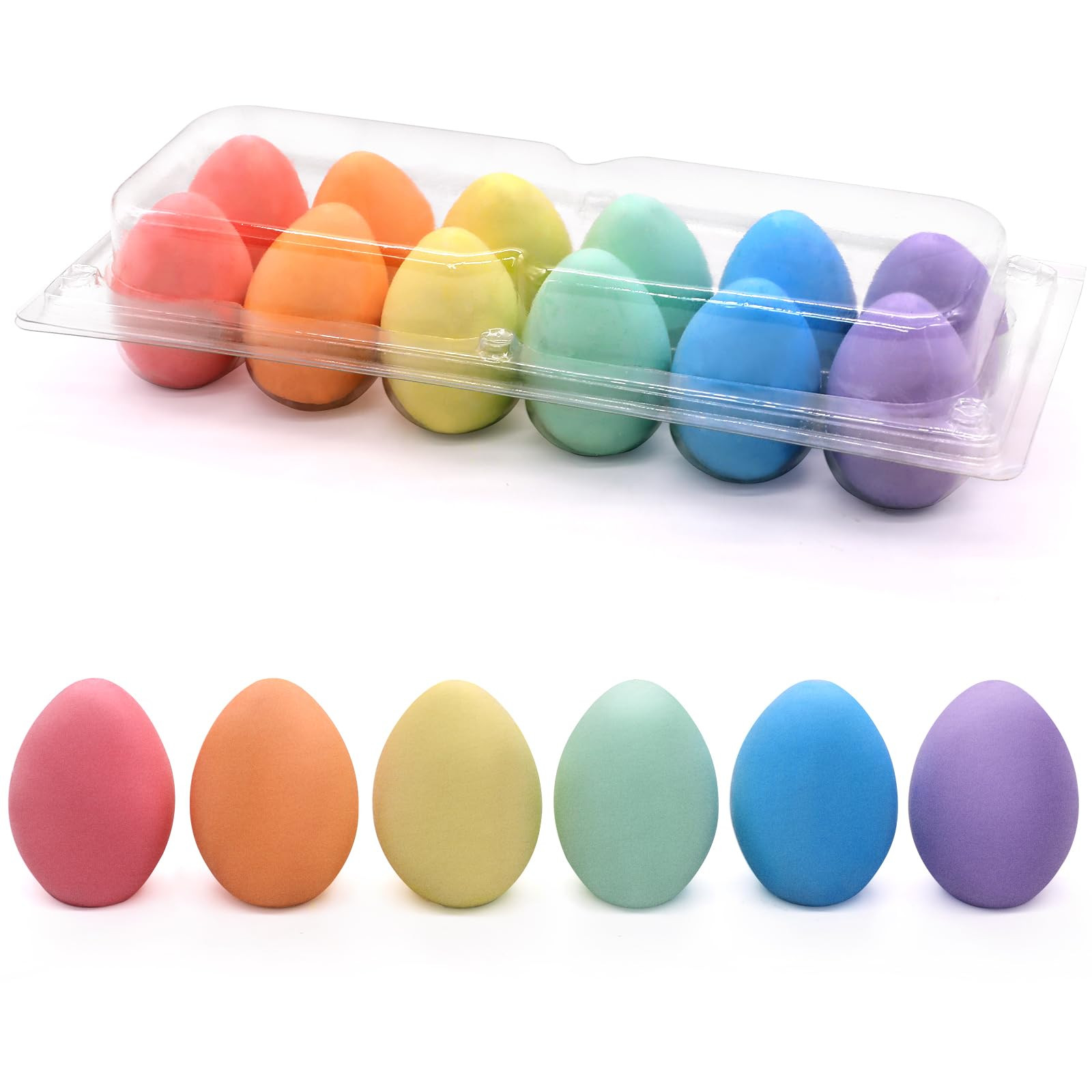 12PCS Easter Egg Sidewalk Chalk for Kids, Egg Chalk Easter Basket Stuffers for Kids Boys Girls To... | Amazon (US)