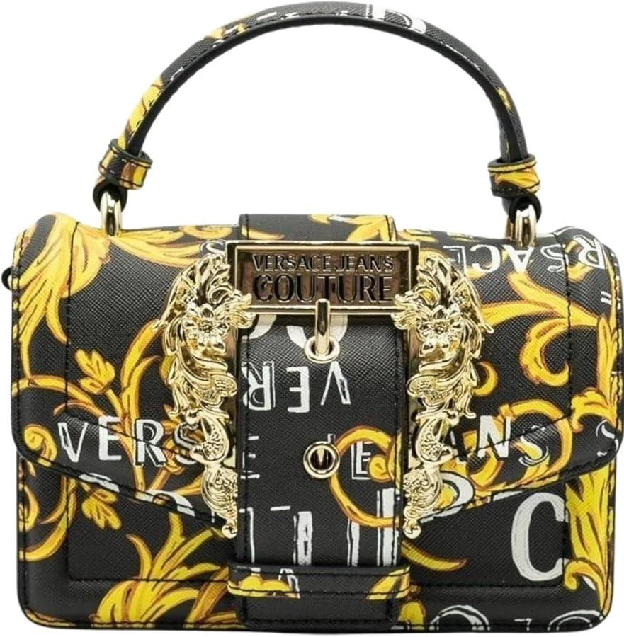 VERSACE JEANS COUTURE women Logo couture handbags black - gold | Amazon (US)