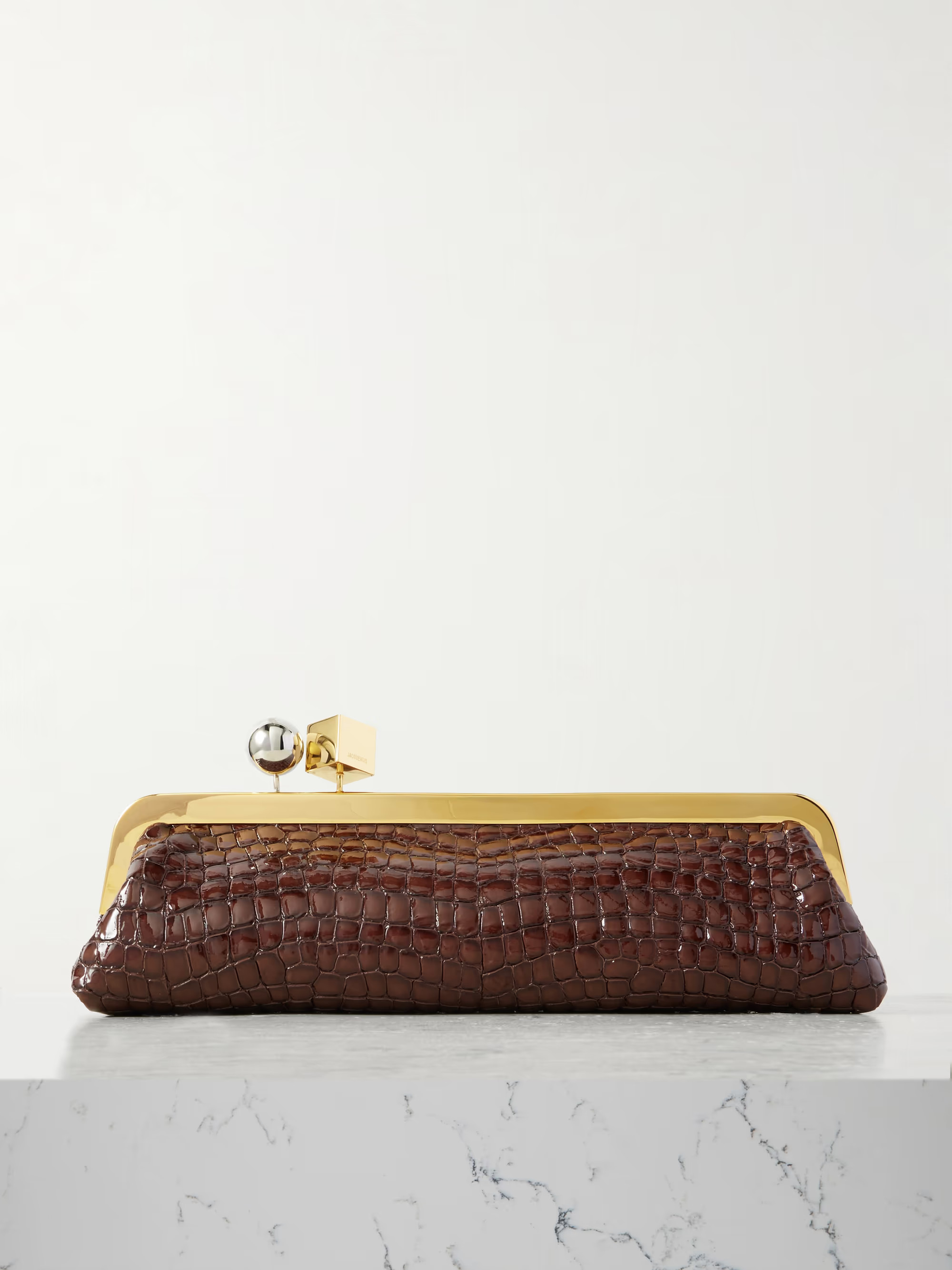 Le Salon croc-effect leather clutch | NET-A-PORTER (US)