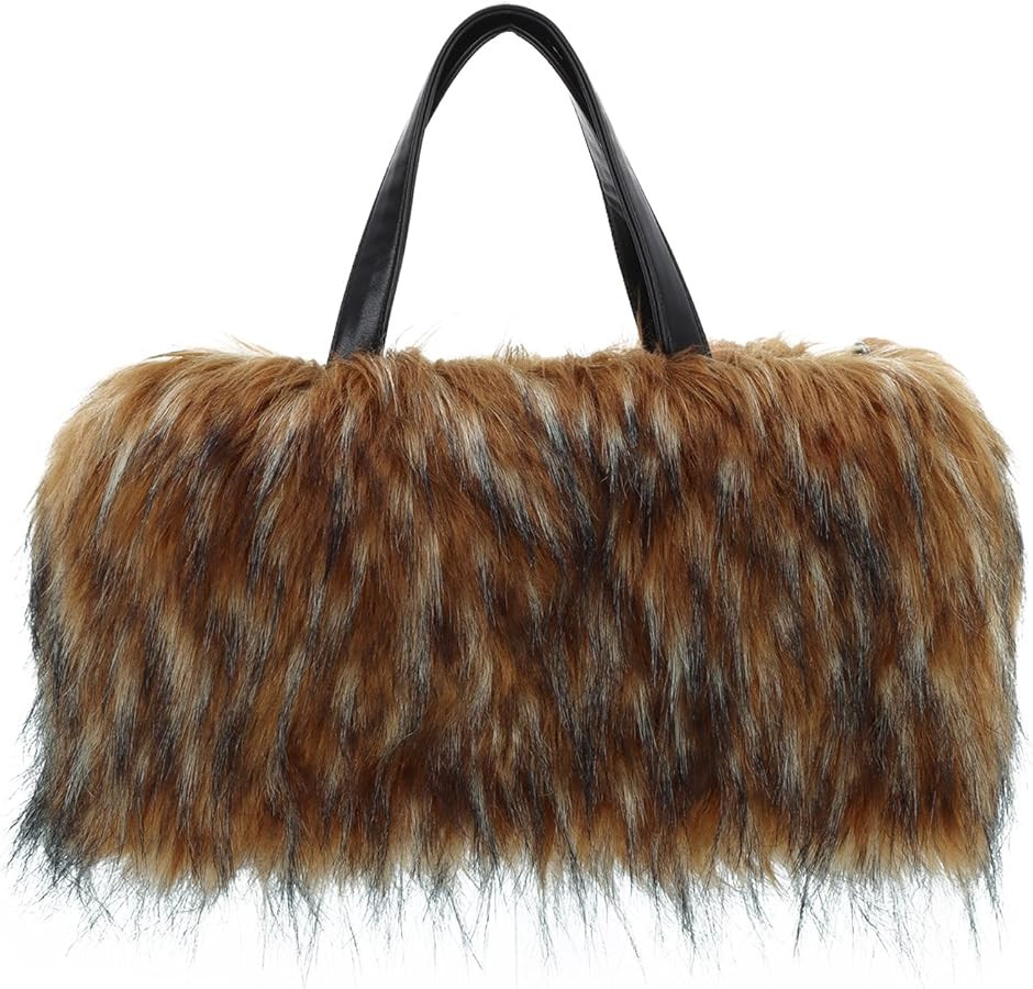 Lanpet Faux Fur Tote Bag for Women Winter Furry Handbag Unique Y2K Fluffy Plush Purse | Amazon (US)