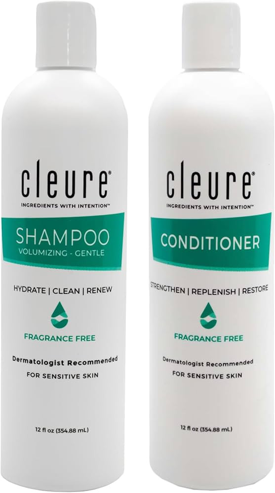 Cleure Hypoallergenic Volumizing Shampoo & Hydrating Conditioner Haircare Set for Sensitive Skin ... | Amazon (US)