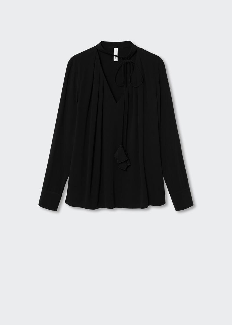 Tie-neck blouse | MANGO (US)