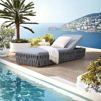 Resort-Style Outdoor Rope Lounge Chair Outdoor Wicker Chaise Lounge | Wayfair North America