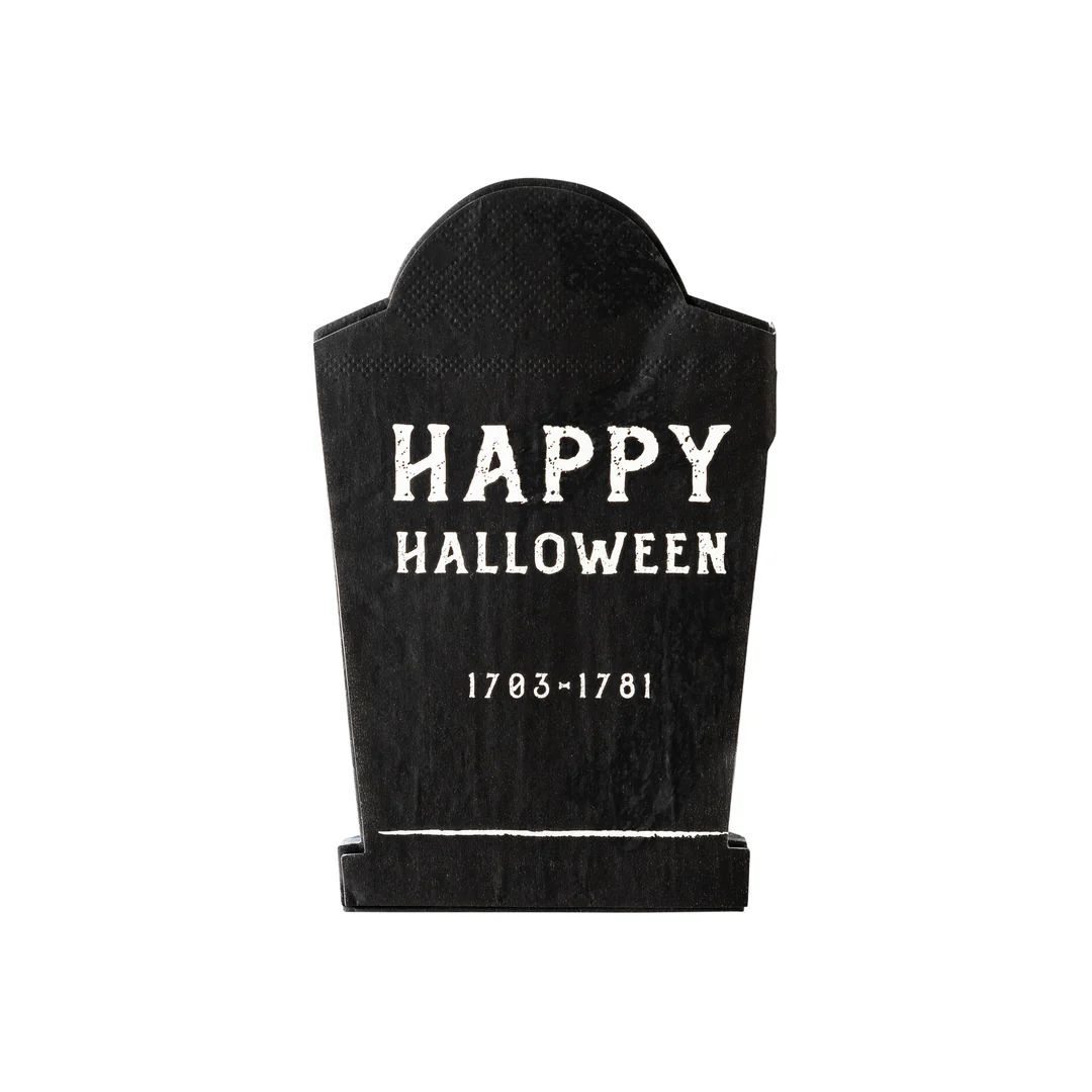 Haunted Village Tombstone Shaped Paper Dinner Napkin | My Mind's Eye