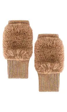 jocelyn Texty Time Faux Fur Mittens in Camel from Revolve.com | Revolve Clothing (Global)