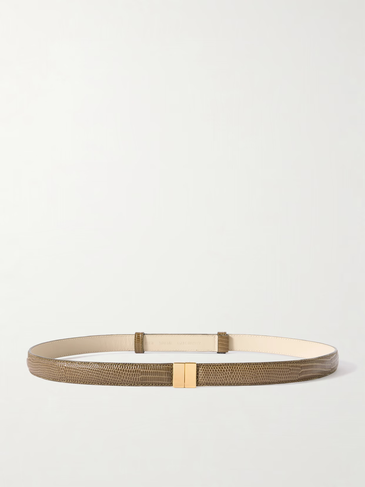 TOTEME - Snake-effect Leather Belt - Green | NET-A-PORTER (US)