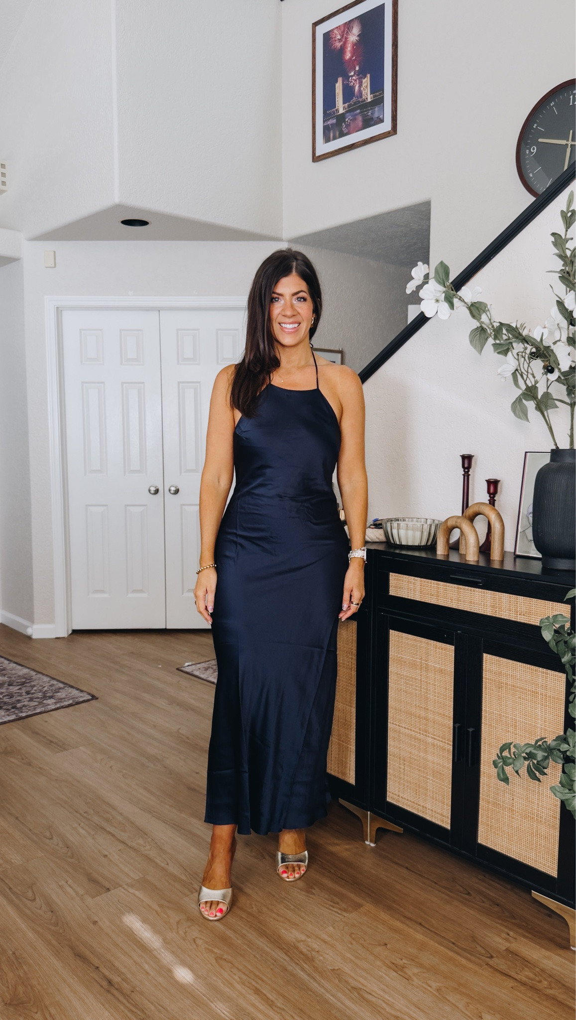 In a medium silk
Wedding guest dress

#LTKMidsize #LTKTall #LTKWedding