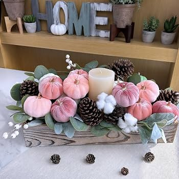 Winlyn 12 Pcs Small Rustic Faux Velvet Pumpkins Decorative Blush Coral Pink Peach Ivory Fabric Pu... | Amazon (US)