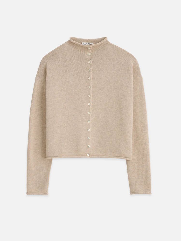 Taylor Rollneck Cardigan in Cotton Cashmere | Alex Mill