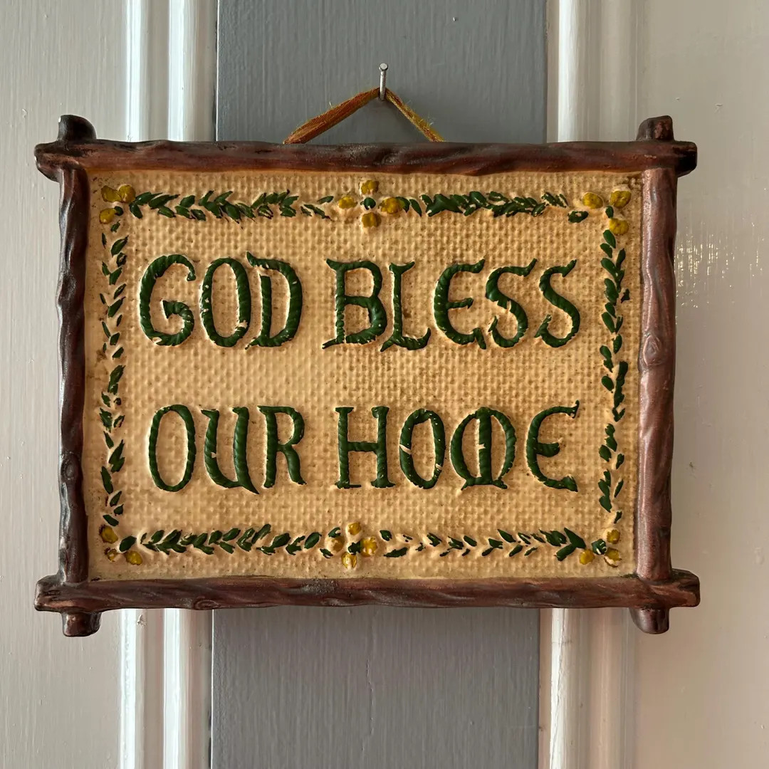 Vintage Ceramic Porcelain Wall Plaque “God bless our Home” Japan | Etsy (US)
