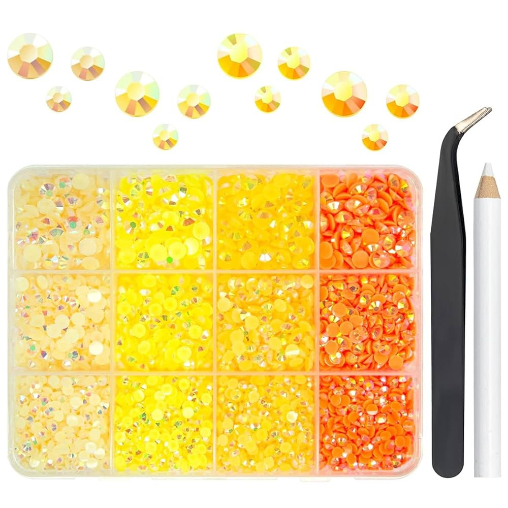 4 Color Jelly Resin Rhinestones Bulk 3mm 4mm 5mm Flatback Stones for Crafting Colorful AB Non-Hot... | Amazon (US)