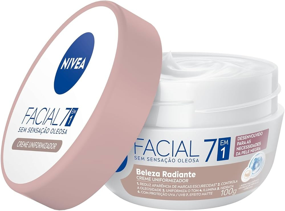 NIVEA Hidratante Facial Beleza Radiante 7 em 1 100g - 7 benefícios em 1 potinho: reduz marcas es... | Amazon (BR)