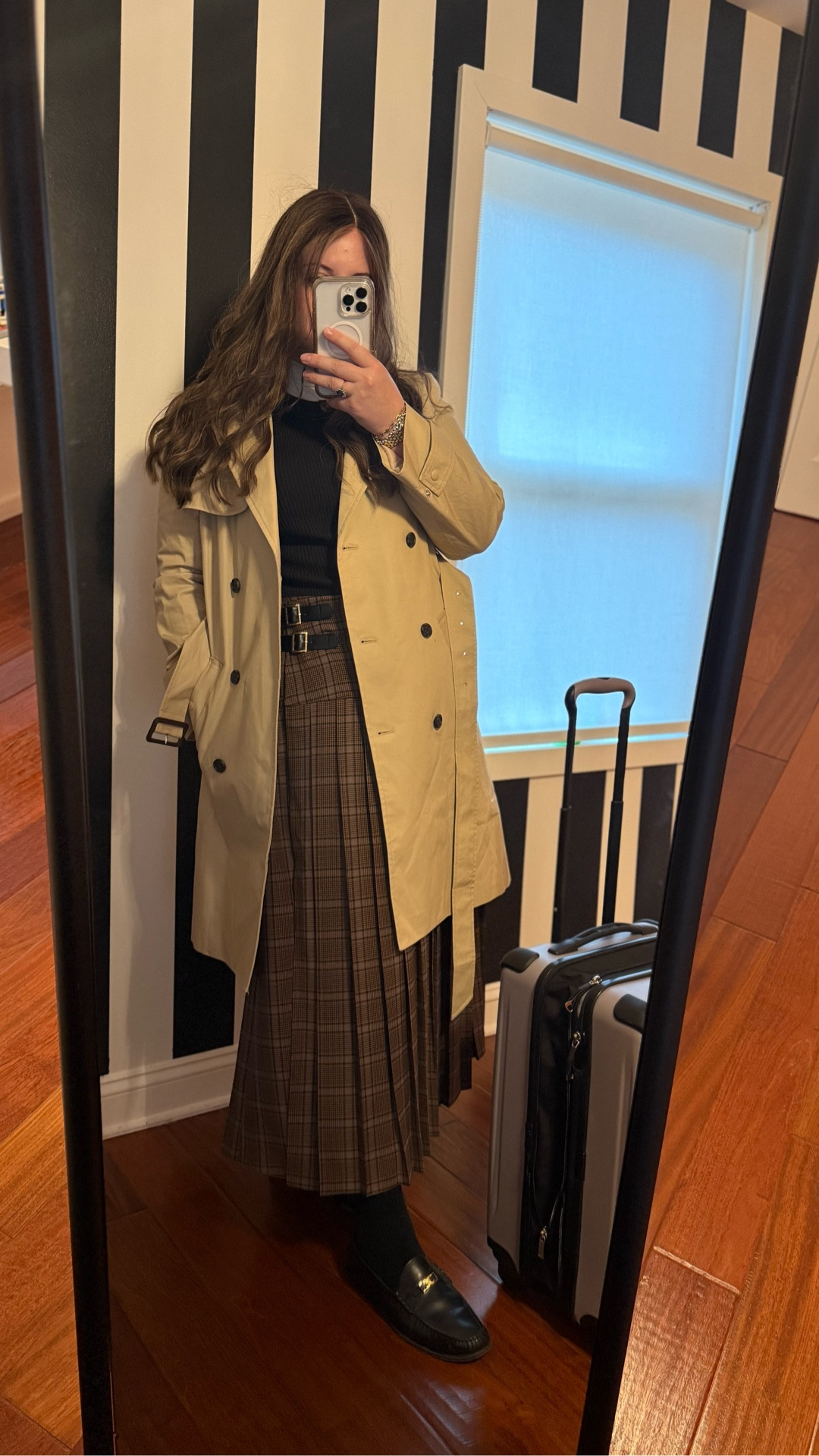 Loving my newest arrivals! This ASOS wrap skirt is true to size I am wearing a size 14 top Madewell top is a size Large. 
J crew trench coat  🧥 is a size 12 runs true as well. 

#LTKStyleTip #LTKTravel #LTKMidsize