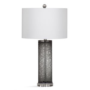 Bassett Mirror Danbury Glass Table Lamp in Gray and Clear | Cymax