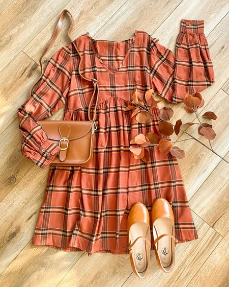 Plaid dress. Fall outfit. Target fashion. Mary Jane Flats. 

#LTKHalloween #LTKSeasonal #LTKsalealert