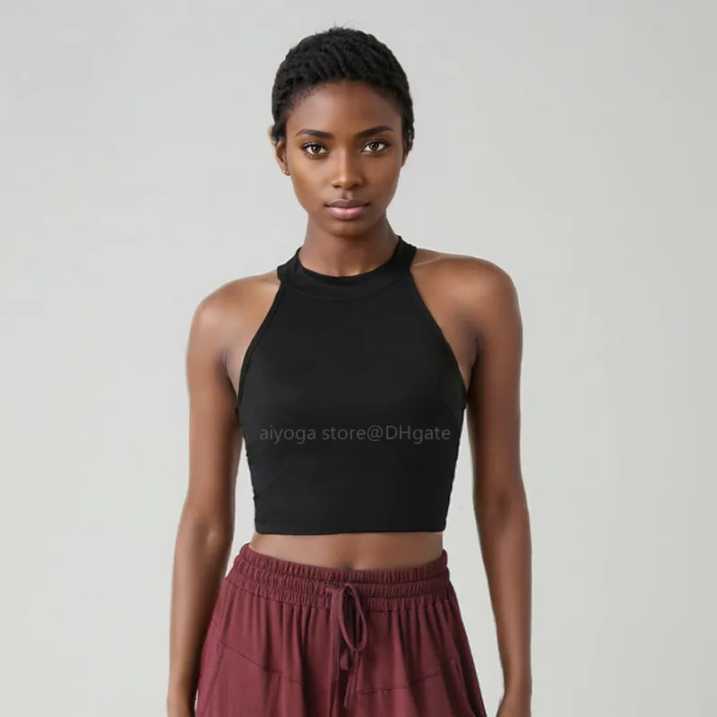 Women's Yoga Soft Tops Bra Tank Sports Bras Medium Impact Seamless Delight High Neck Vest on-tren... | DHGate