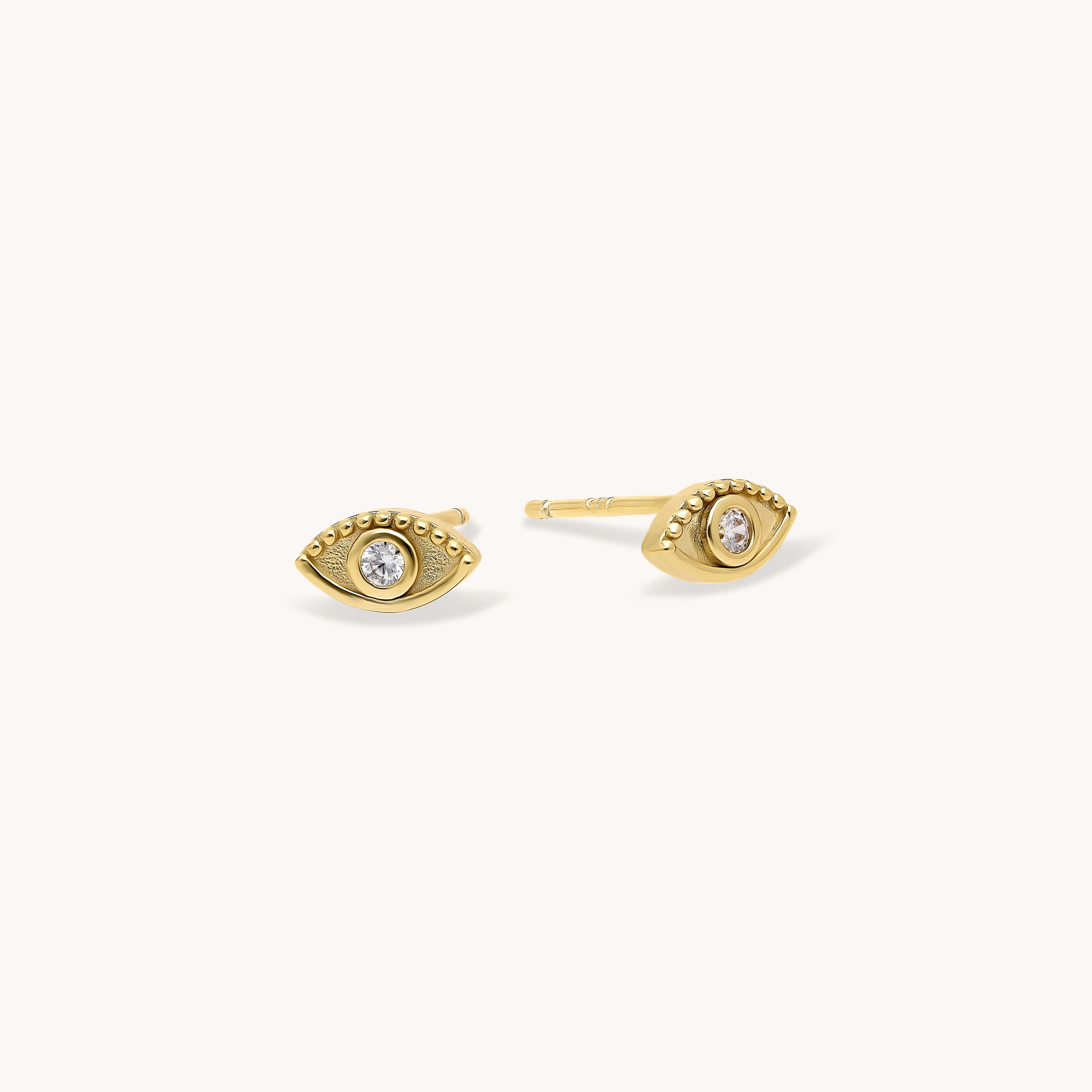 Solitaire Evil Eye Studs | Little Words Project