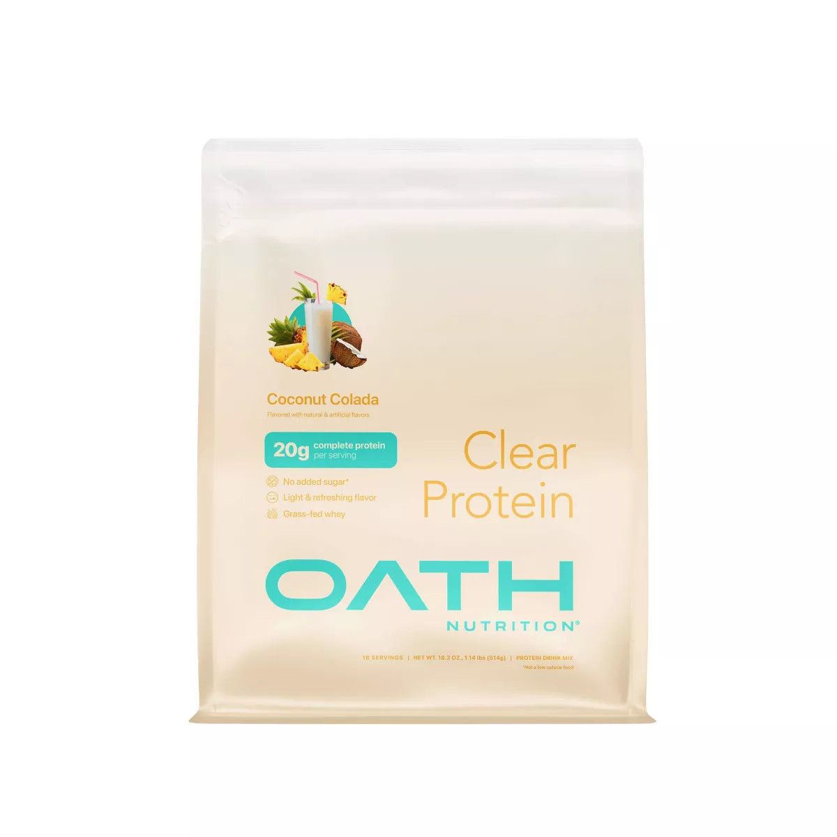 Oath Nutrition 18 Servings Clear Protein Powder - Coconut Colada | Target