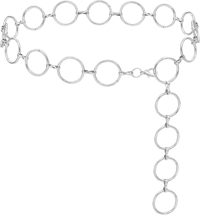 LIMHOO Metal Waist Chain for Women Chunky Belly Link Chain Belt for Dresses | Amazon (US)