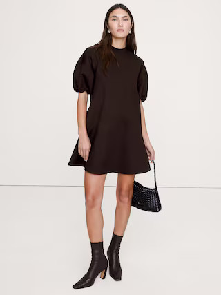 Everywhere Ponte Puff-Sleeve Mini Dress | Banana Republic (US)