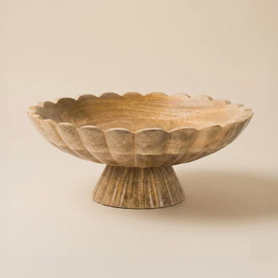 Fluted Pedestal Bowl - Natural | Cove Home