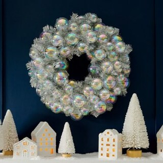 Silver Bauble Wreath | Grandin Road