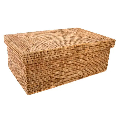 Artifacts Trading Company™ Artifacts Rattan Rectangular Storage Box with Lid in Honey Brown at Nordstrom | Nordstrom