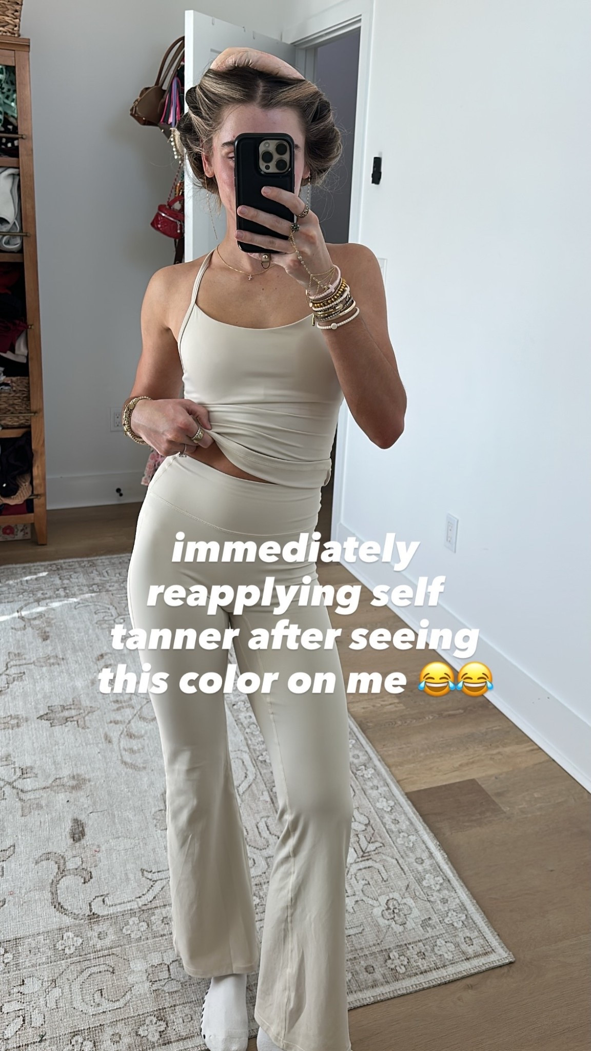 immediately reapplying self tanner after seeing this color on me 😂😂 Amazon size XS OMKAGI 2 Piece Workout Sets for Women Padded Tank Tops Flare Leggings Pilates Outfit

#LTKActive #LTKfitnessgoals #LTKootd