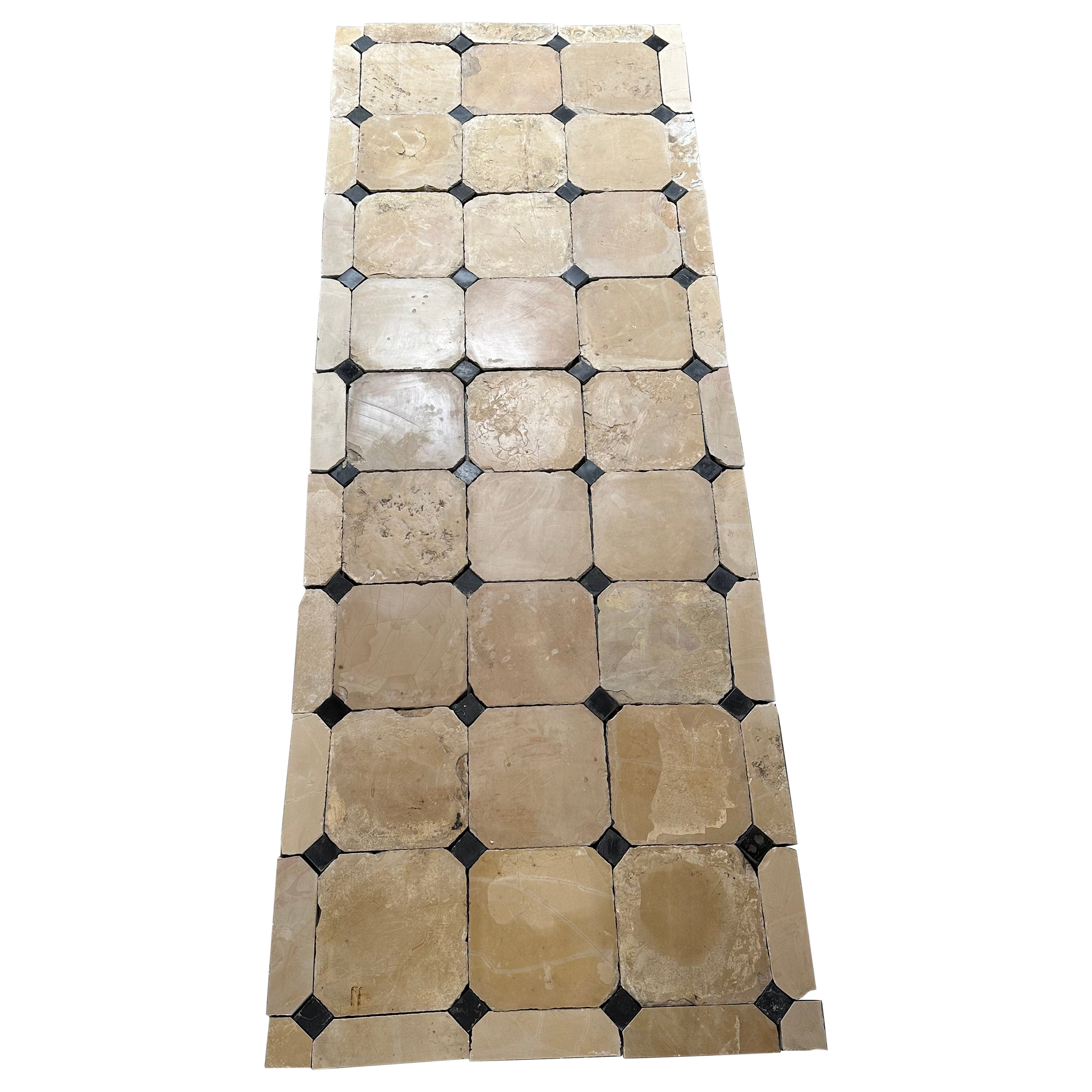 Antique Limestone Cabochon Floor | 1stDibs