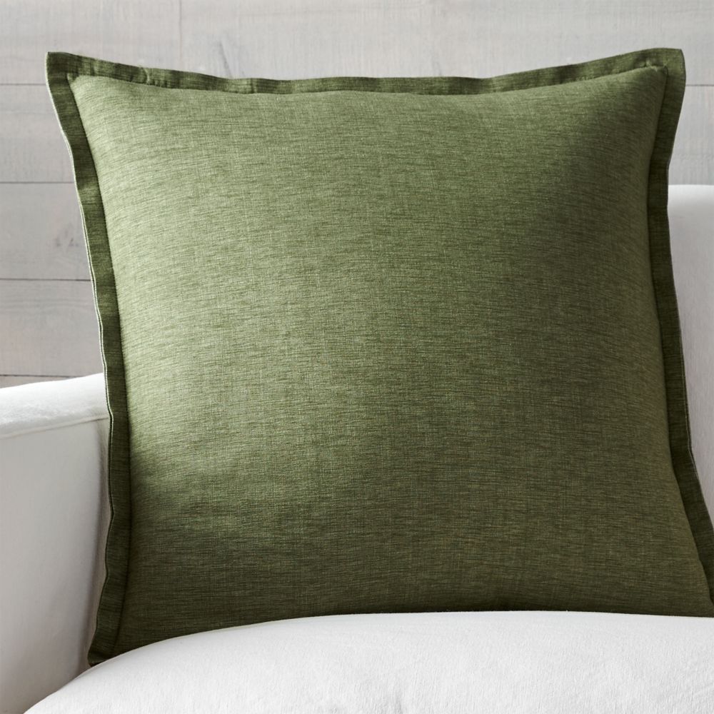 Linden Sage 23" Pillow with Feather-Down Insert | Crate & Barrel