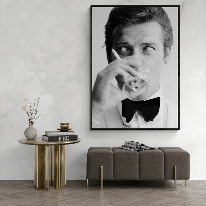 Roger Moore Iconic James Bond Print - , 007 , Print, Poster, Printable, Print with Frame | Etsy (US)