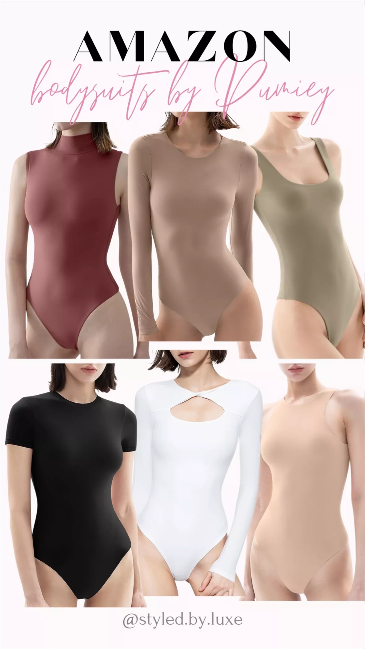  PUMIEY Bodysuits for Women Summer Tops Body Suits