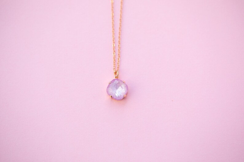 12mm Cushion Cut Necklace - Freesia Twinkle -select Color Setting - Etsy Dominican Republic | Etsy (US)